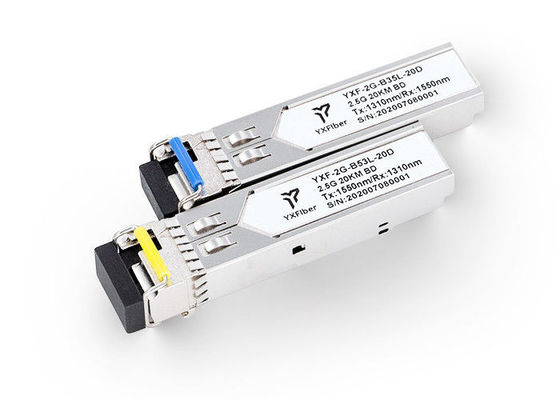 Низкие приемопередатчики EMI 3.3V 20km 2.5G SFP оптически